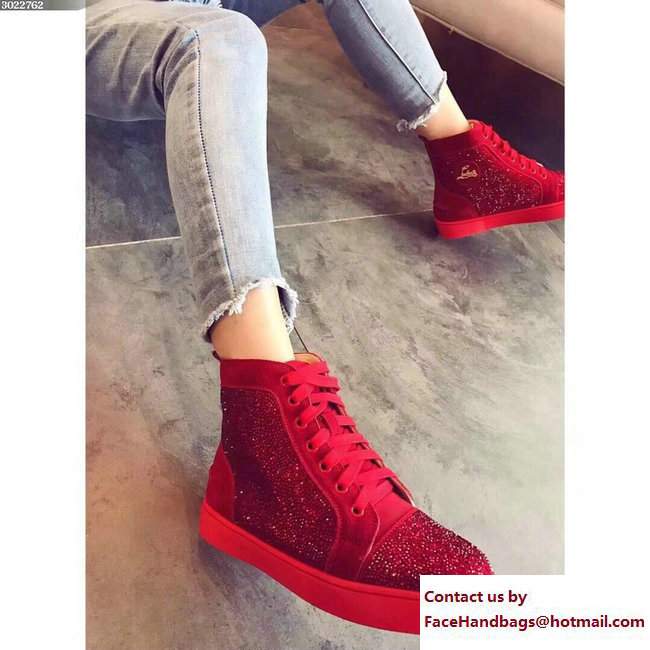 Christian Louboutin Louis Strass Sneakers Red 2017