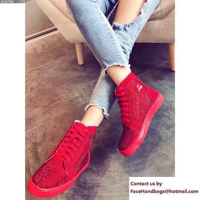 Christian Louboutin Louis Strass Sneakers Red 2017