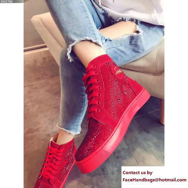 Christian Louboutin Louis Strass Sneakers Red 2017