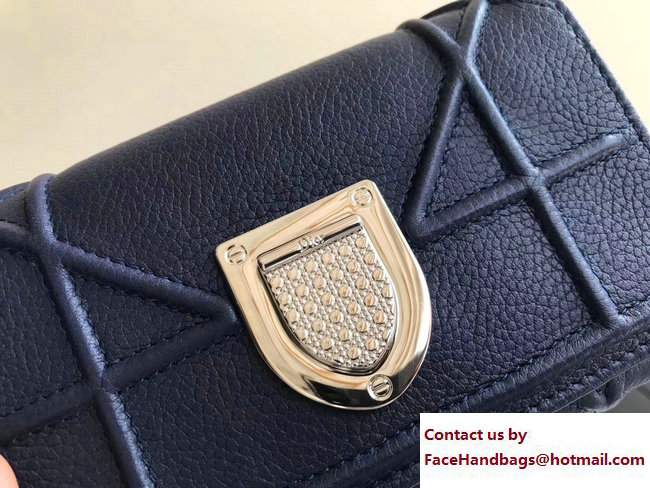 Dior Diorama Grained Calfskin Elancee Wallet Blue 2017