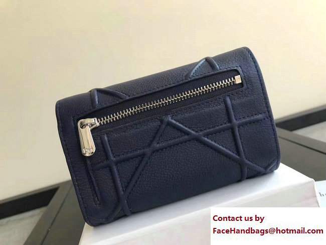 Dior Diorama Grained Calfskin Elancee Wallet Blue 2017