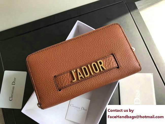 Dior J'adior Voyageur Croisiere Wallet Grained Caramel 2017