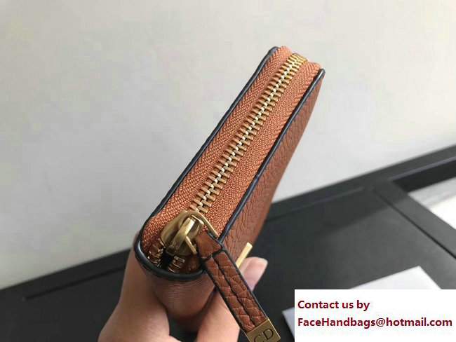 Dior J'adior Voyageur Croisiere Wallet Grained Caramel 2017