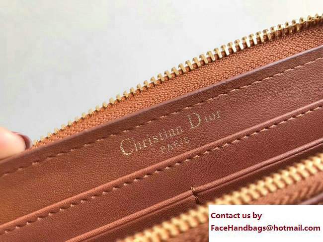 Dior J'adior Voyageur Croisiere Wallet Grained Caramel 2017