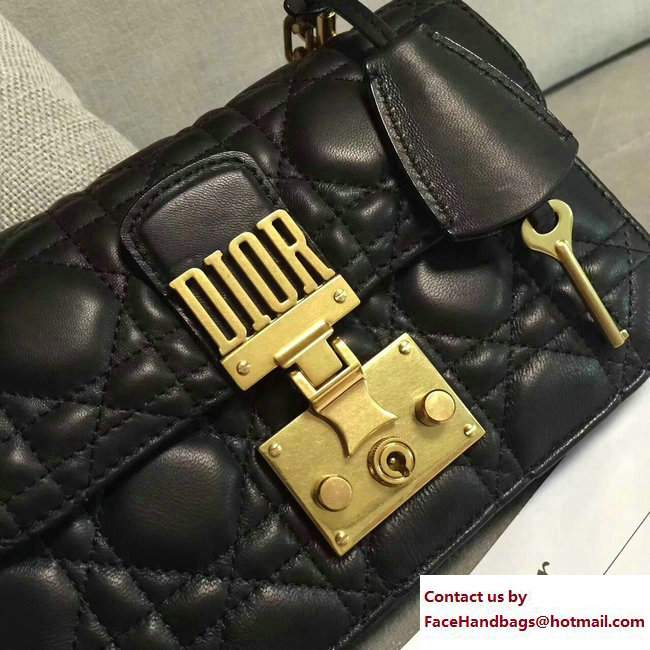 Dior Mini Dioraddict Flap Bag in Cannage Lambskin Black 2017