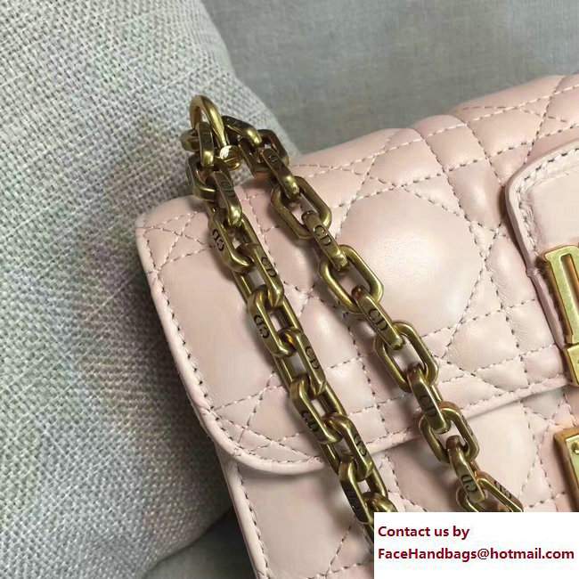 Dior Mini Dioraddict Flap Bag in Cannage Lambskin Nude Pink 2017