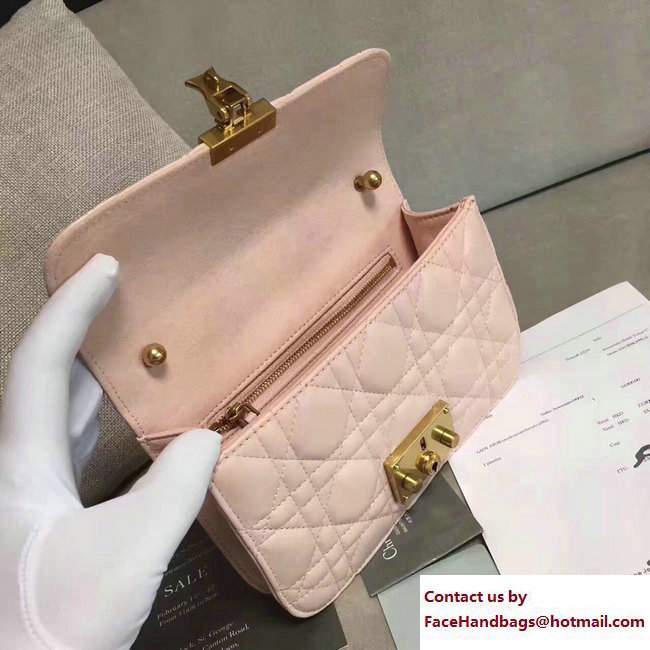 Dior Mini Dioraddict Flap Bag in Cannage Lambskin Nude Pink 2017