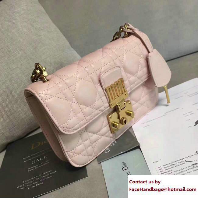 Dior Mini Dioraddict Flap Bag in Cannage Lambskin Nude Pink 2017