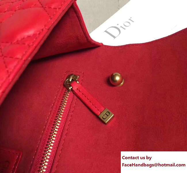 Dior Mini Dioraddict Flap Bag in Cannage Lambskin Red 2017