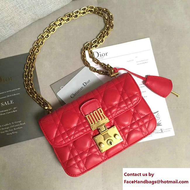 Dior Mini Dioraddict Flap Bag in Cannage Lambskin Red 2017