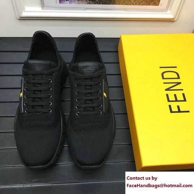 Fendi Bag Bugs Fabric Men's Lace-up Sneakers Black 2017