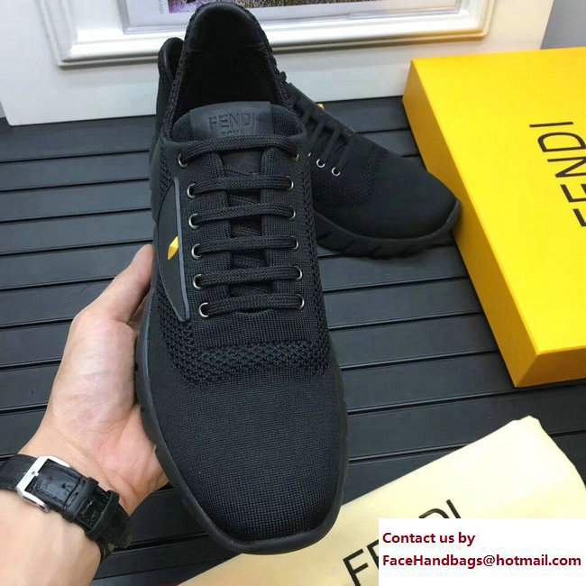 Fendi Bag Bugs Fabric Men's Lace-up Sneakers Black 2017