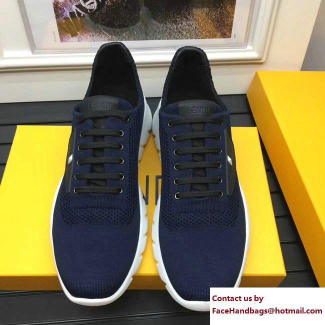 Fendi Bag Bugs Fabric Men's Lace-up Sneakers Blue 2017