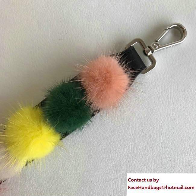 Fendi Mini Short Shoulder Strap You Mink Fur Pompoms 2017