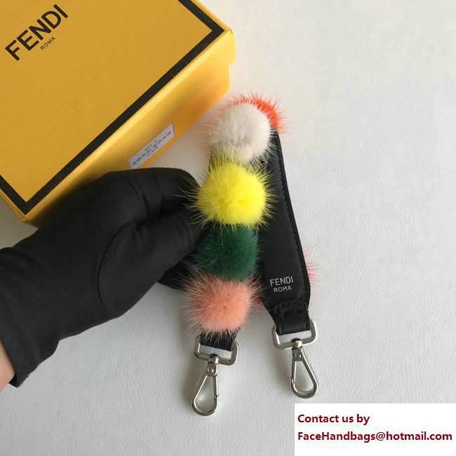 Fendi Mini Short Shoulder Strap You Mink Fur Pompoms 2017