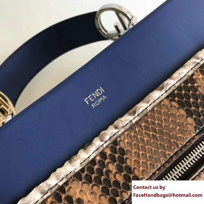 Fendi Rigid Structure Python Runaway Tote Bag Blue 2017