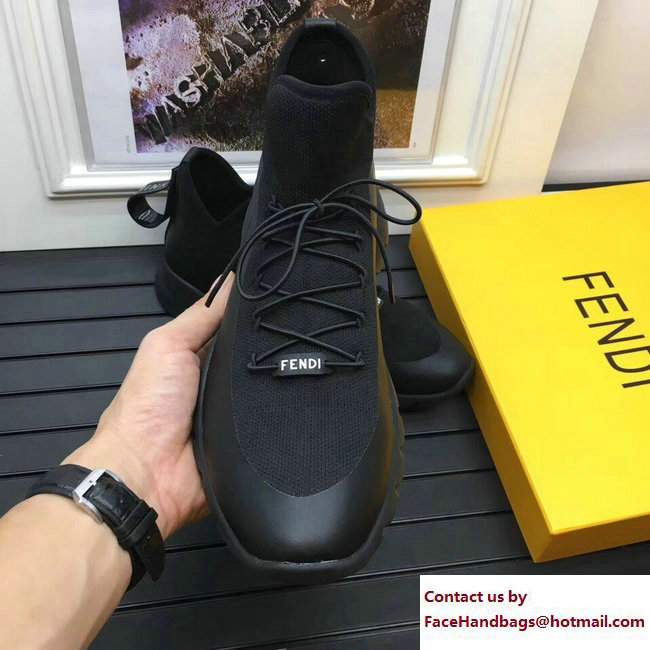 Fendi Vocabulary Knitted Men's Low Top Sneakers Black 2017