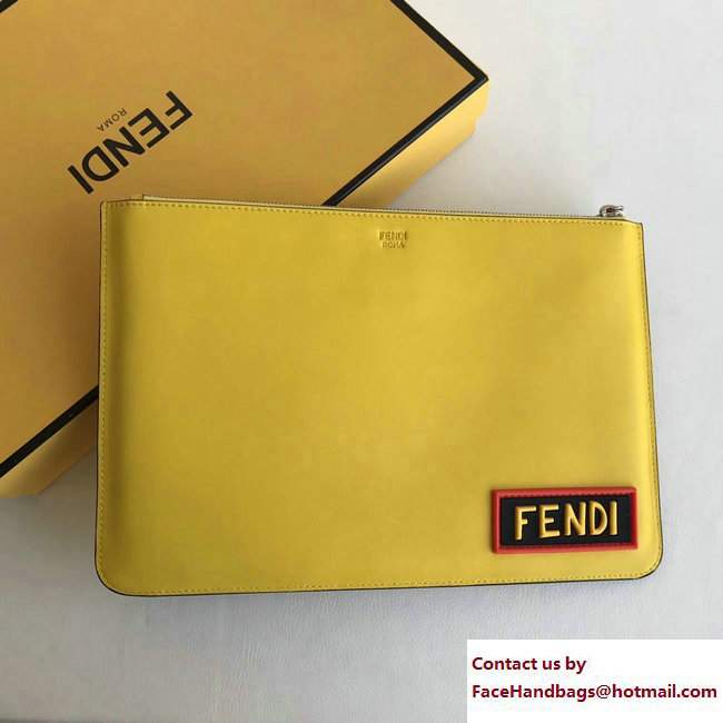 Fendi Vocabulary THINK Inlay Pouch Clutch Bag 2017