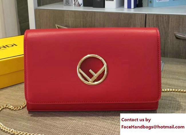 Fendi Wallet On Chain Woc Mini Bag Red With Logo 2017