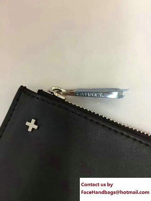 Givenchy Clutch Pouch Bag Silver Cross Black 2017