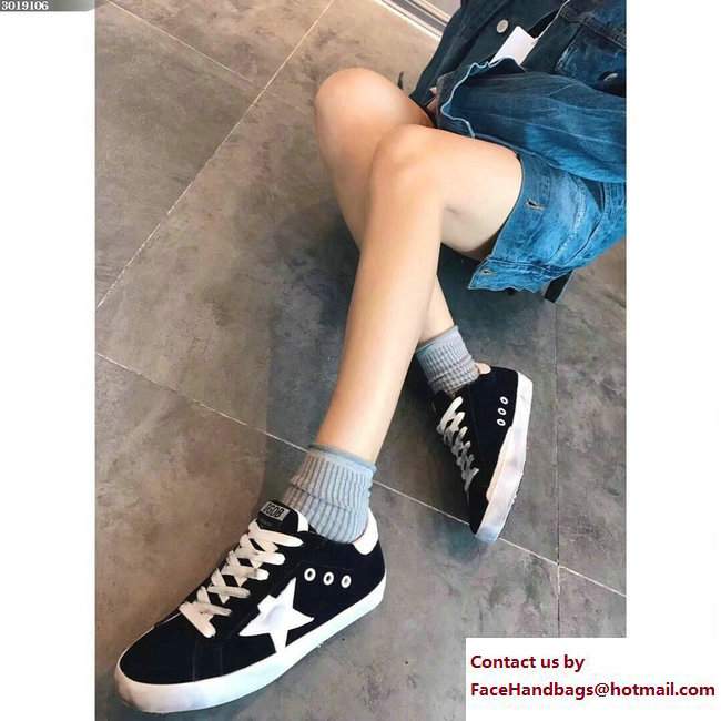 Golden Goose Deluxe Brand GGDB Velvet Super Star Lovers Sneakers Black 2017