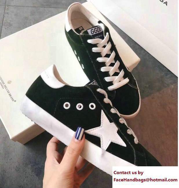 Golden Goose Deluxe Brand GGDB Velvet Super Star Lovers Sneakers Dark Green 2017