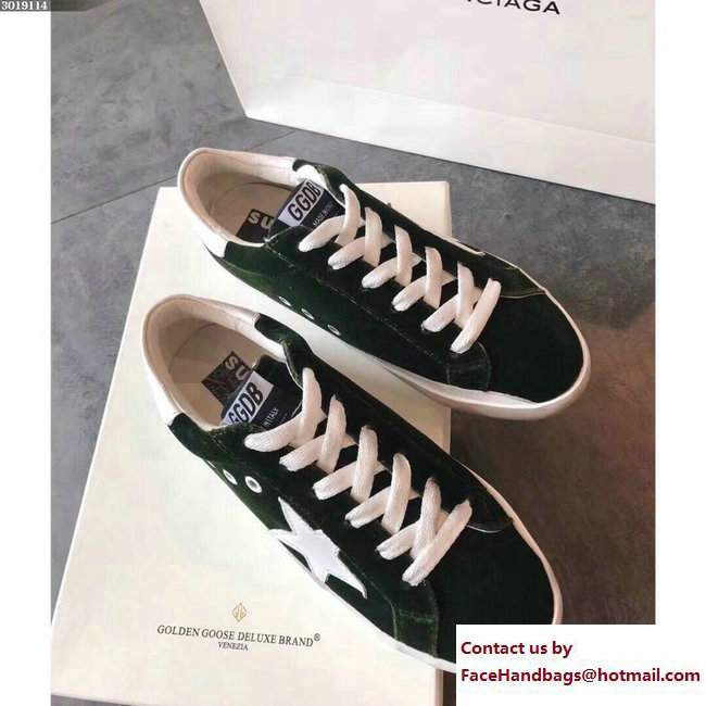 Golden Goose Deluxe Brand GGDB Velvet Super Star Lovers Sneakers Dark Green 2017