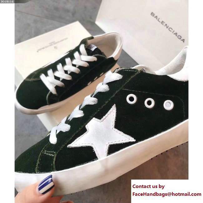 Golden Goose Deluxe Brand GGDB Velvet Super Star Lovers Sneakers Dark Green 2017