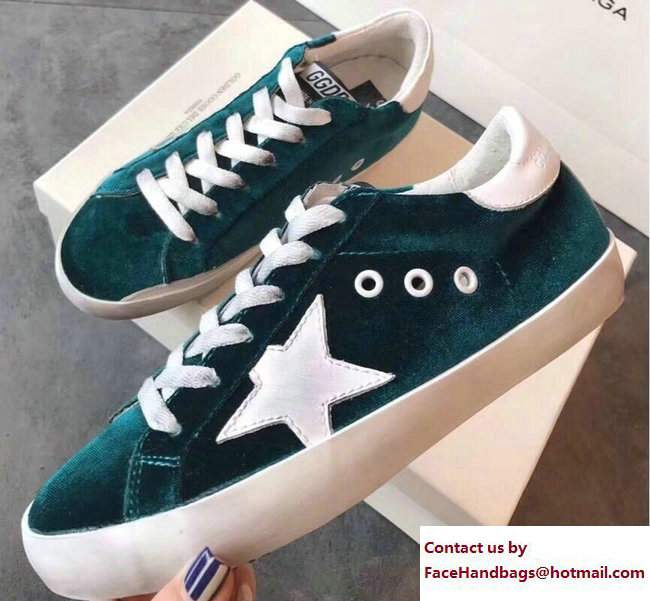 Golden Goose Deluxe Brand GGDB Velvet Super Star Lovers Sneakers Green 2017