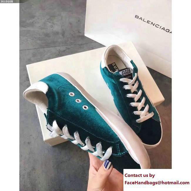 Golden Goose Deluxe Brand GGDB Velvet Super Star Lovers Sneakers Green 2017