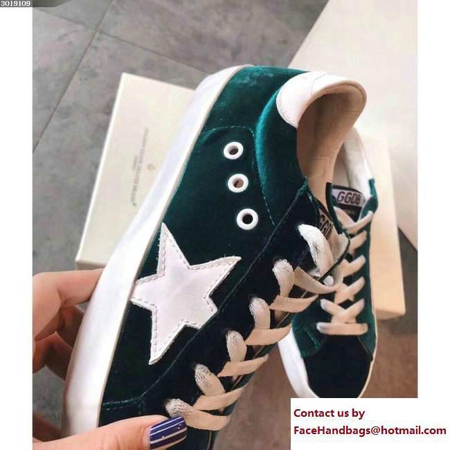 Golden Goose Deluxe Brand GGDB Velvet Super Star Lovers Sneakers Green 2017