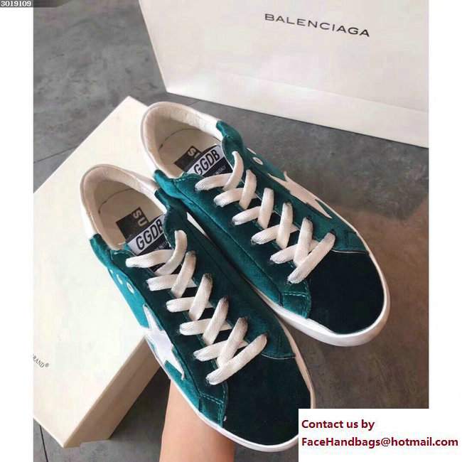 Golden Goose Deluxe Brand GGDB Velvet Super Star Lovers Sneakers Green 2017