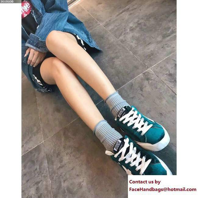 Golden Goose Deluxe Brand GGDB Velvet Super Star Lovers Sneakers Green 2017