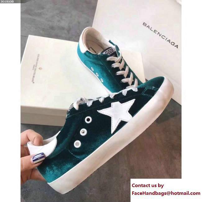 Golden Goose Deluxe Brand GGDB Velvet Super Star Lovers Sneakers Green 2017