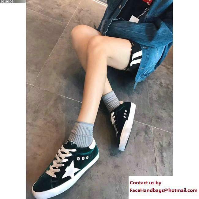 Golden Goose Deluxe Brand GGDB Velvet Super Star Lovers Sneakers Green 2017