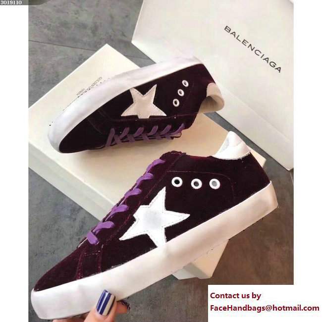 Golden Goose Deluxe Brand GGDB Velvet Super Star Lovers Sneakers Purple 2017