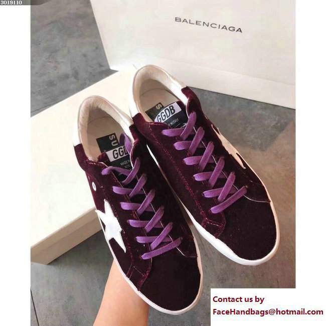 Golden Goose Deluxe Brand GGDB Velvet Super Star Lovers Sneakers Purple 2017