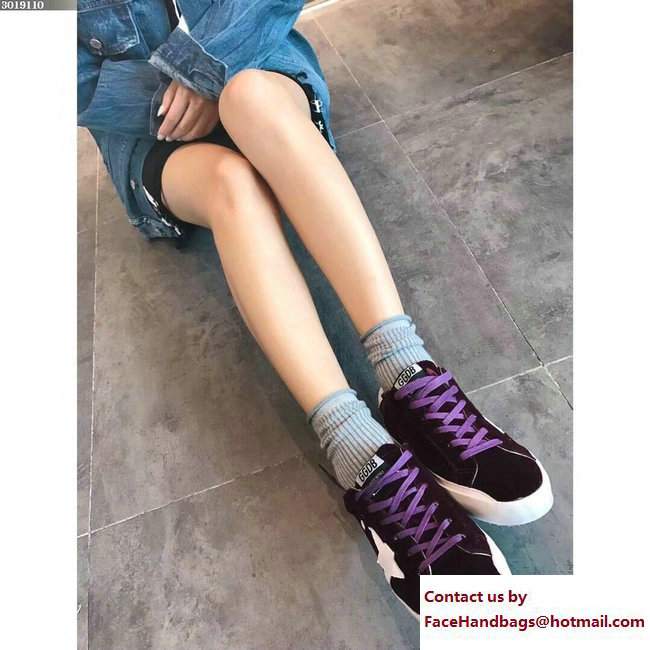 Golden Goose Deluxe Brand GGDB Velvet Super Star Lovers Sneakers Purple 2017