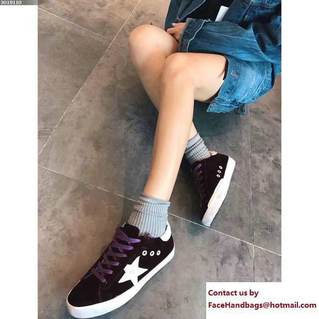 Golden Goose Deluxe Brand GGDB Velvet Super Star Lovers Sneakers Purple 2017