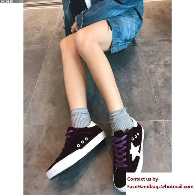 Golden Goose Deluxe Brand GGDB Velvet Super Star Lovers Sneakers Purple 2017