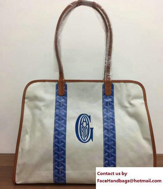 Goyard Logo Print Sac Hardy Pet Bag Blue