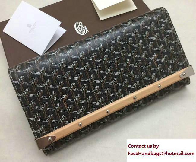 Goyard Monte Carlo Bois Clutch Bag Brown