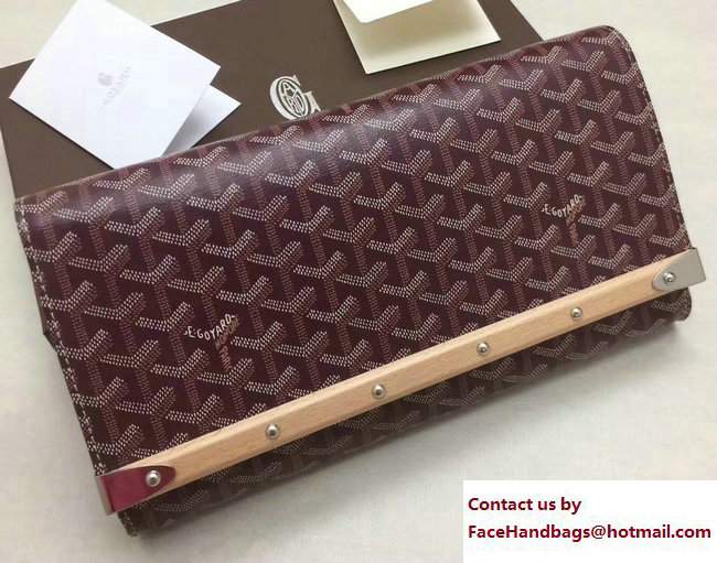 Goyard Monte Carlo Bois Clutch Bag Burgundy