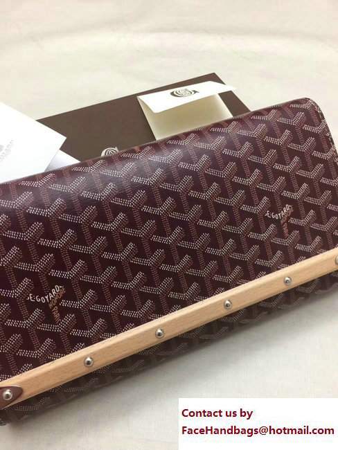 Goyard Monte Carlo Bois Clutch Bag Burgundy