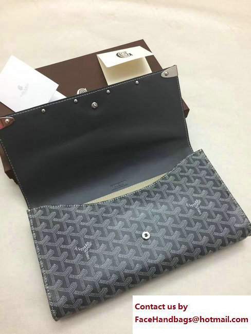 Goyard Monte Carlo Bois Clutch Bag Gray