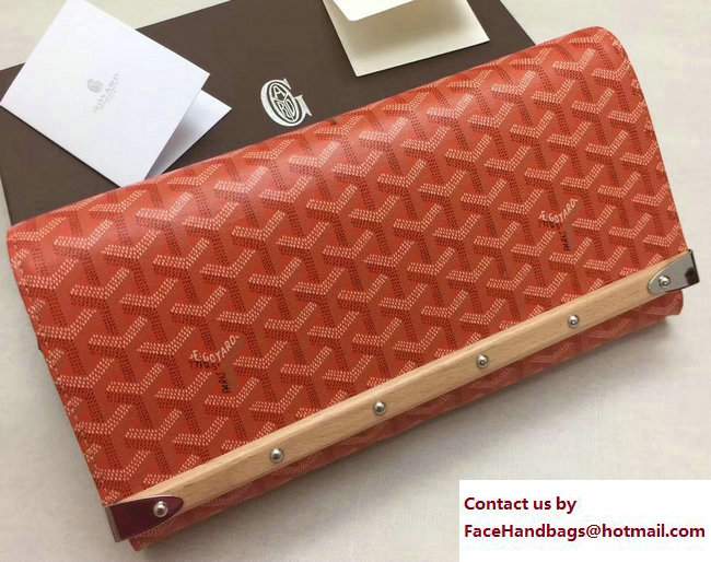 Goyard Monte Carlo Bois Clutch Bag Orange