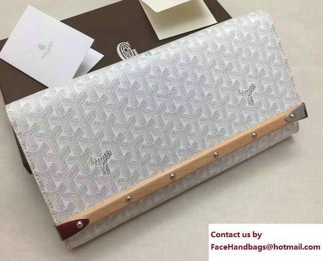 Goyard Monte Carlo Bois Clutch Bag White