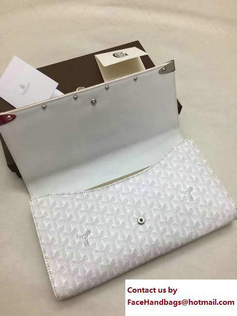 Goyard Monte Carlo Bois Clutch Bag White