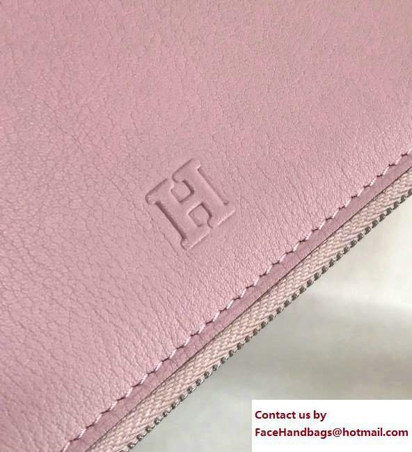 Hermes Swift Leather Cards Zipper Wallet Cherry Pink