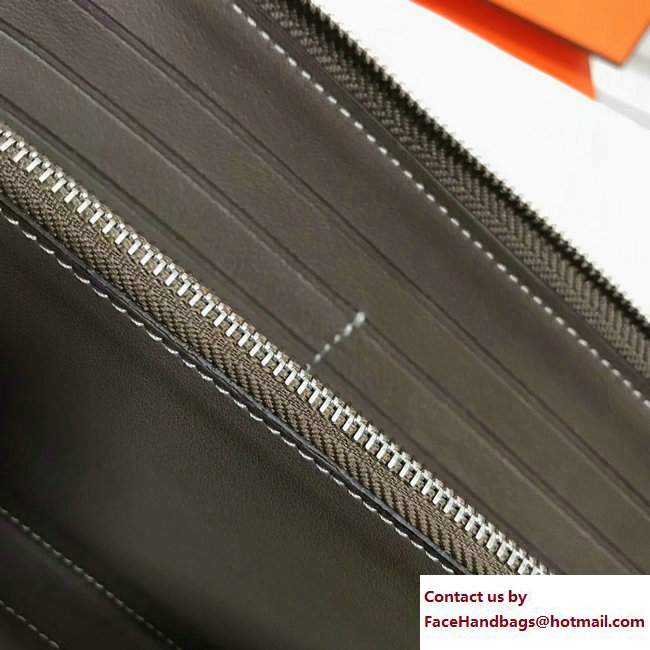 Hermes Swift Leather Cards Zipper Wallet Etoupe